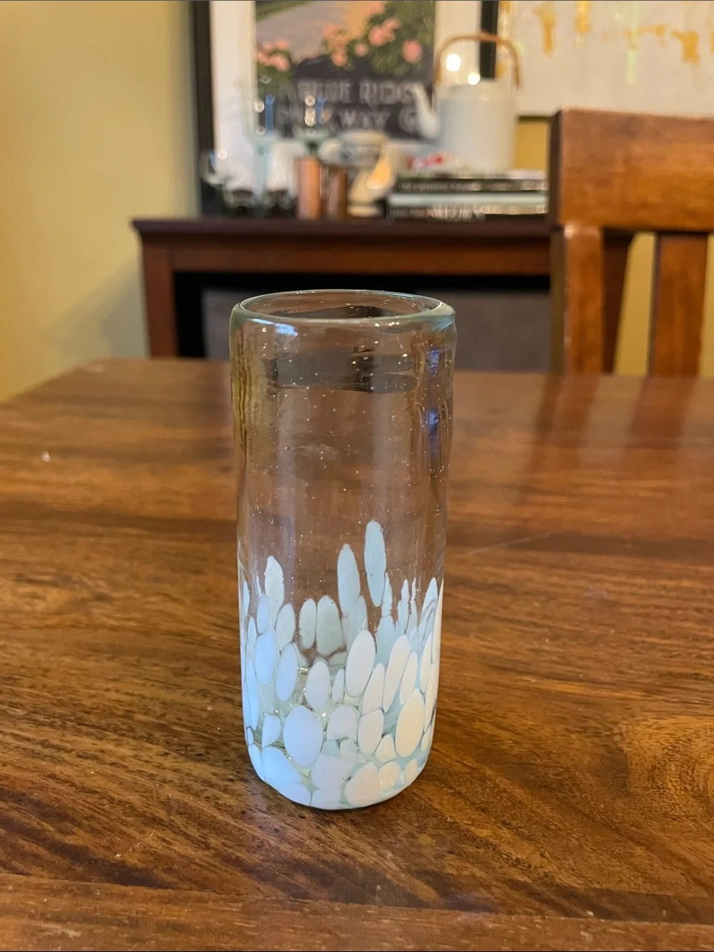 FIFTH Tequila Shot Glass Handblown in White and Clear